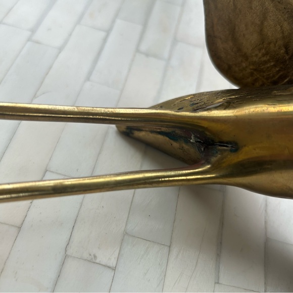 Vintage MCM Set of Brass Crane Sculptures - Picture 14 of 16